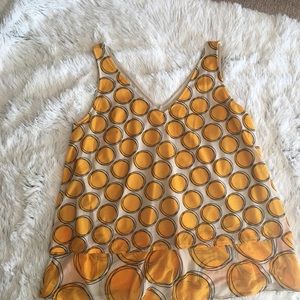 Mustard Retro look circle top Lane Bryant